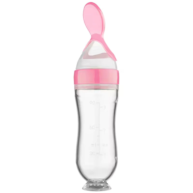 Spill Proof Squeezing Feeding Bottle