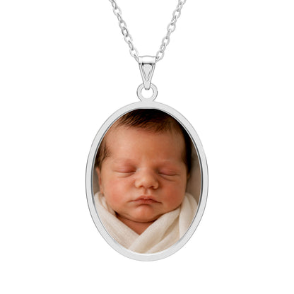 Oval Pendant Necklace | Baby Photo Necklace