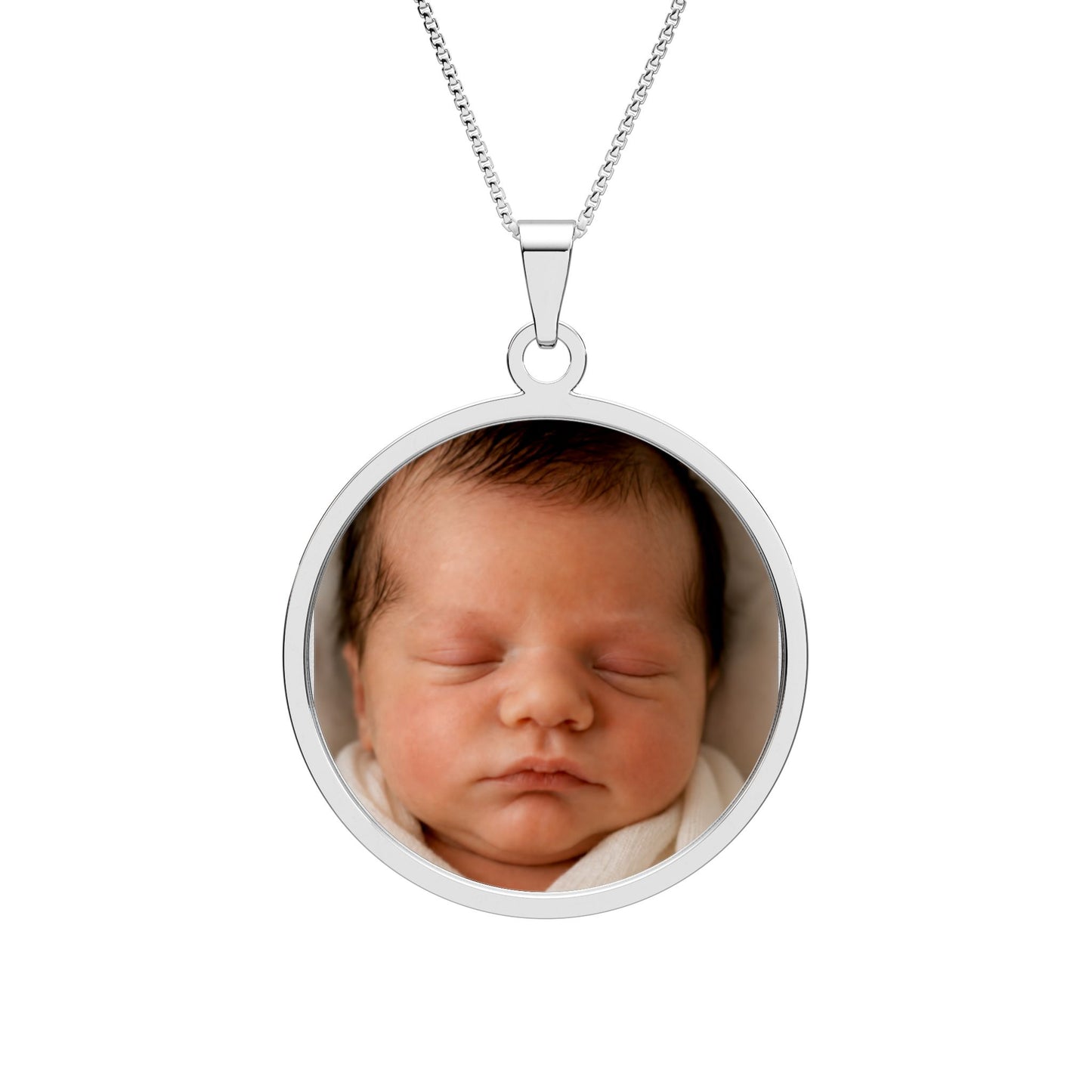 Round Photo Pendant | Personalized Baby Picture Necklace