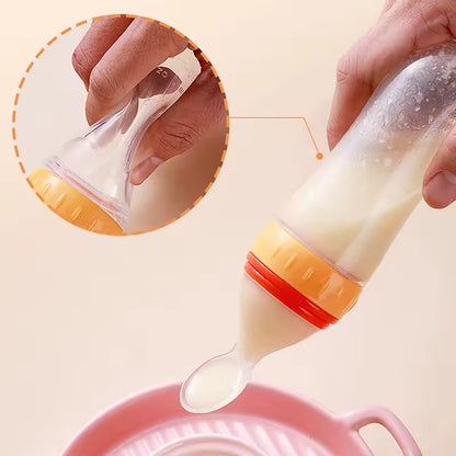 Spill Proof Squeezing Feeding Bottle