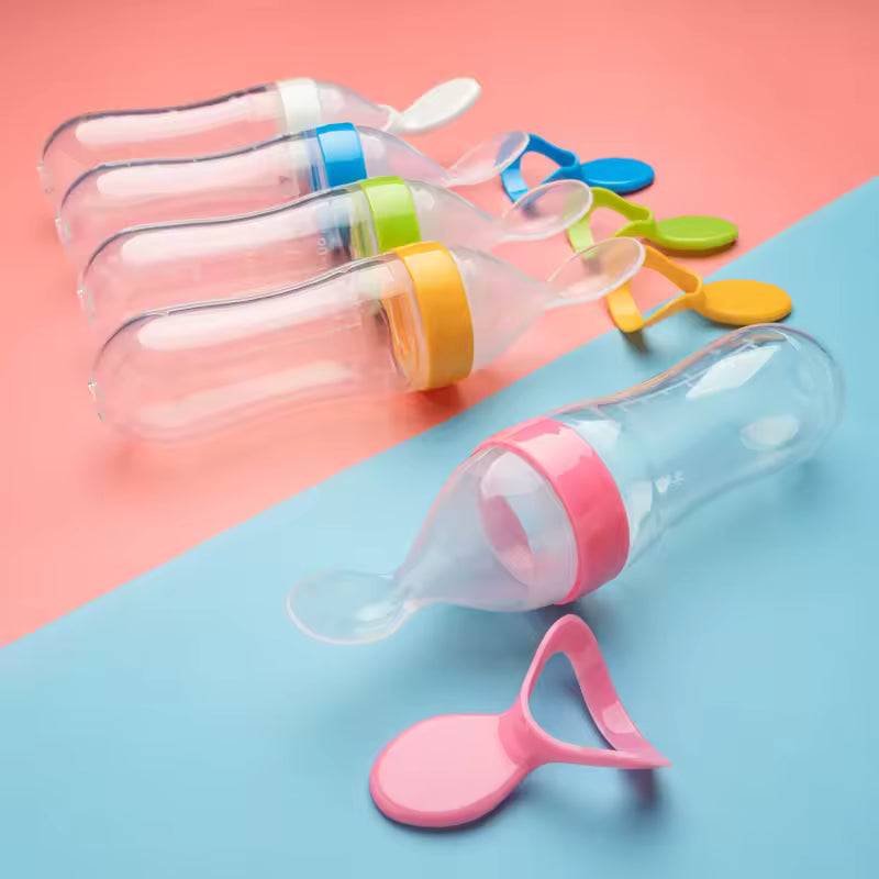 Spill Proof Squeezing Feeding Bottle
