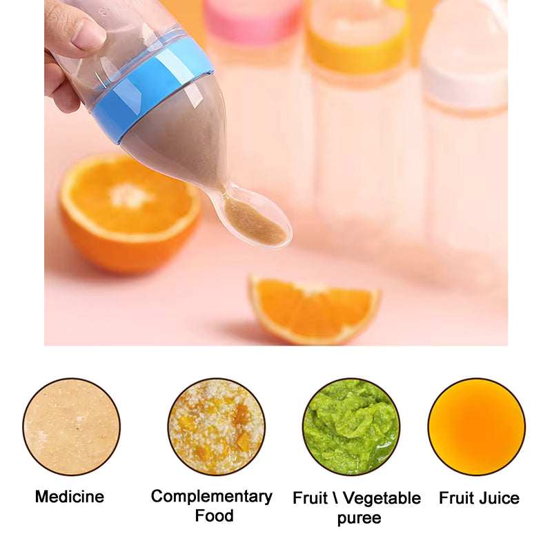 Spill Proof Squeezing Feeding Bottle