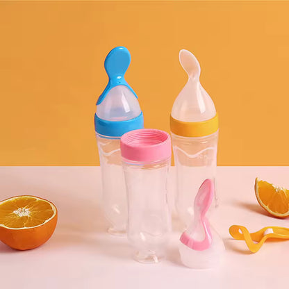 Spill Proof Squeezing Feeding Bottle