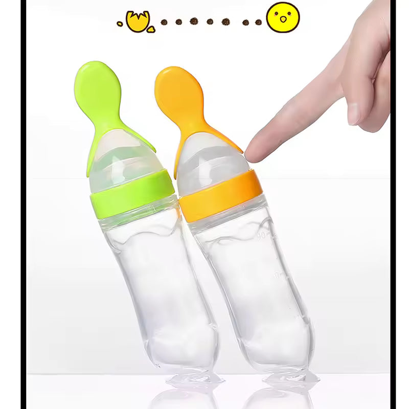 Spill Proof Squeezing Feeding Bottle